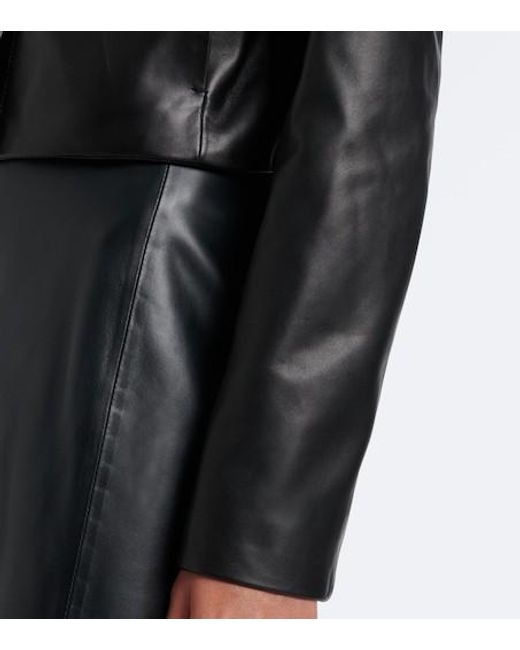 Vince Black Cropped Leather Jacket