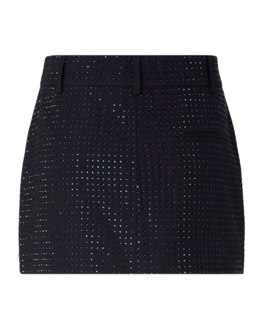 Pinko Blue Rhinestone-Embellished Wrap Skirt