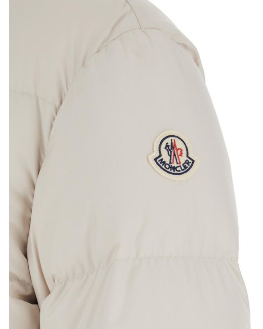 Moncler White Brossette Zip-Up Puffer Jacket