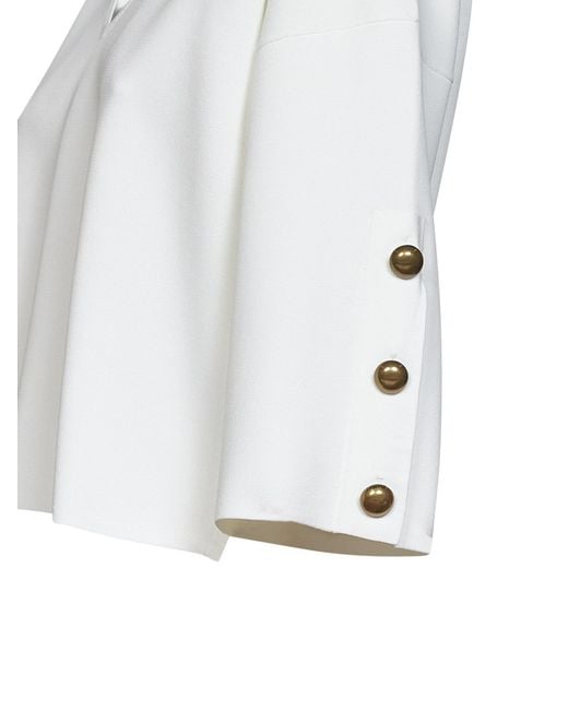 Max Mara White V-Neck Cropped Jumper