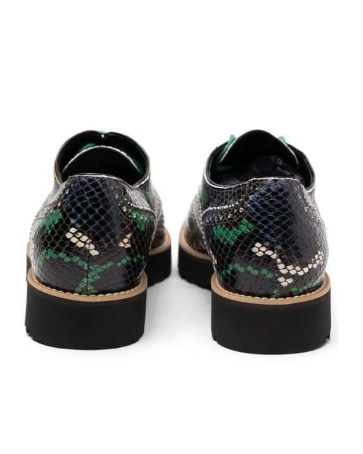 Hogan Black Snakeskin Platform Brogue Boots