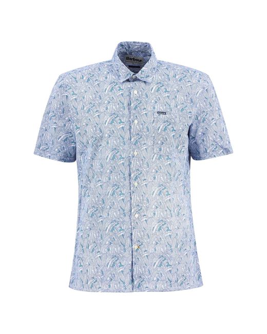Barbour Blue Short-Sleeved Button-Up Shirt for men