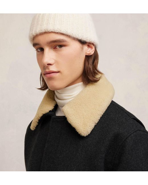 AMI Black Ami Shearling Collar Jacket for men