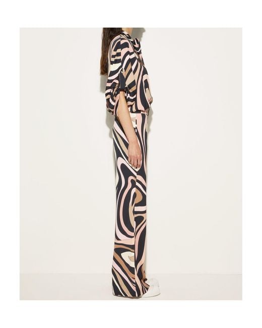 Emilio Pucci White Pucci Scarf Detailed Marmo-Print Jumpsuit