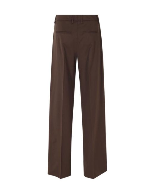 Dondup Brown Pleated Palazzo Pants