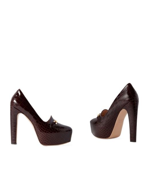 Tom Ford Brown Studded Leather Platform High Heels