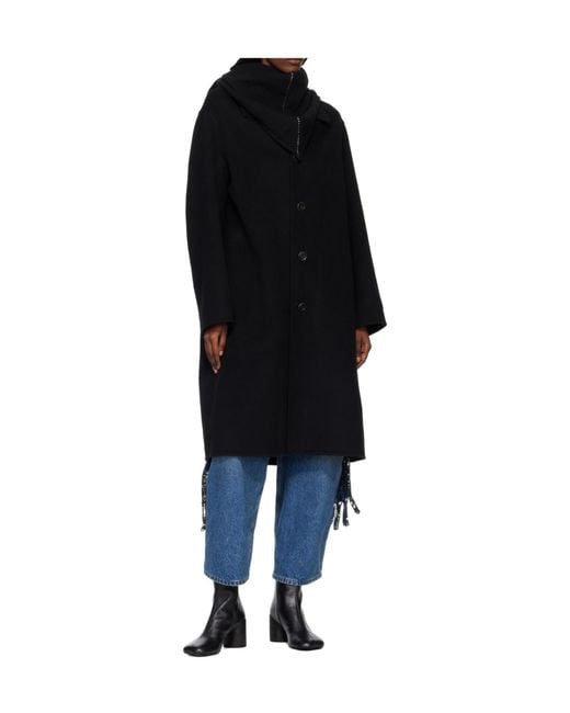 MM6 by Maison Margiela Black Wool Blend Pointed Scarf