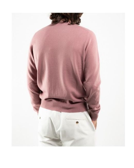 Gran Sasso Pink Long-Sleeve Knit Top for men