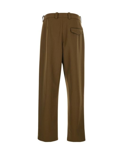A.P.C. Green Regular Fit Pleat Detailed Trousers for men