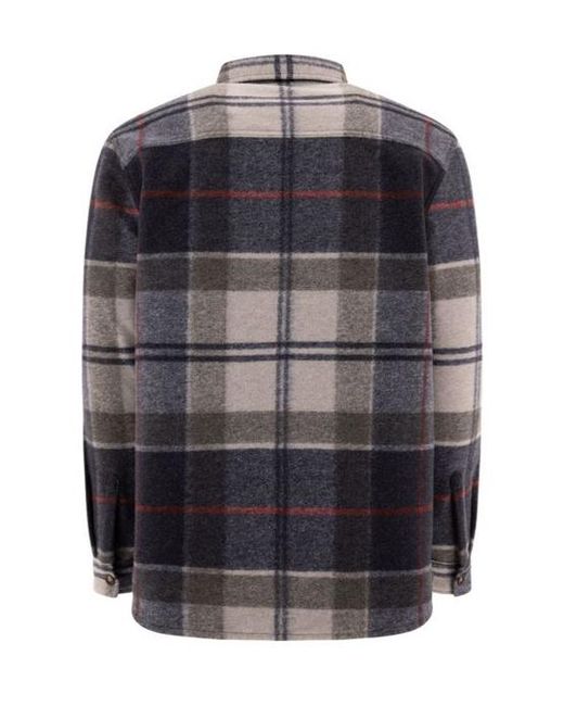 Barbour Black Checked Long-Sleeved Overshirt for men