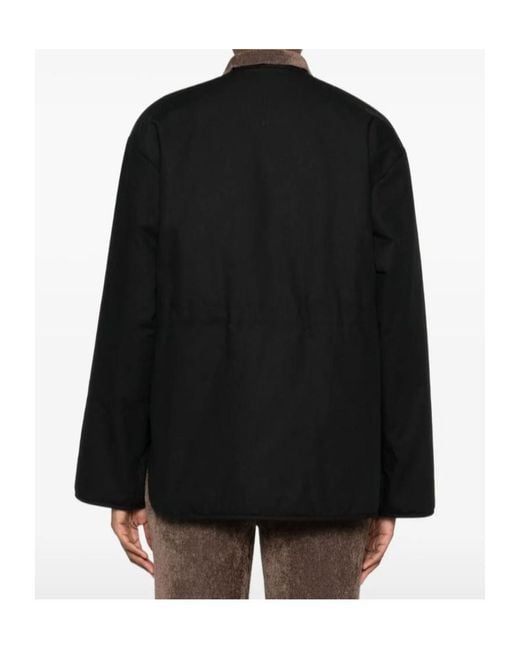 Jil Sander Black Zip-Front Quilted Coat