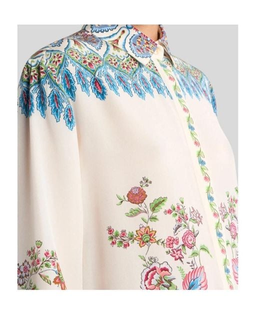 Etro White Pattern-Printed Long-Sleeved Shirt