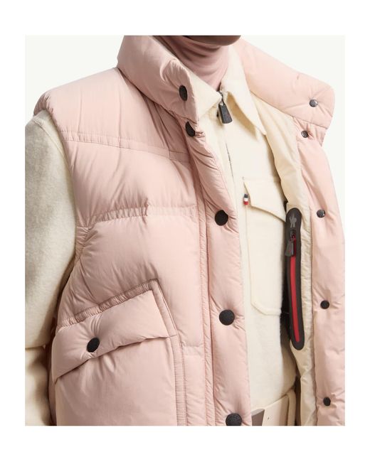 Moncler Pink Grenoble Baise Padded Gilet