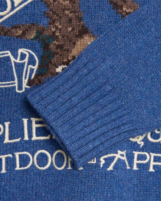 Polo Ralph Lauren Blue Logo Intarsia Sweater for men