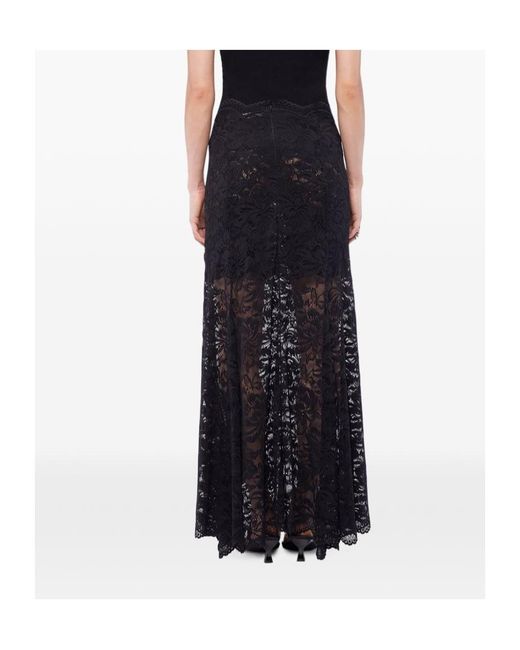 Rabanne Black Rabanne Scalloped Lace Midi Skirt