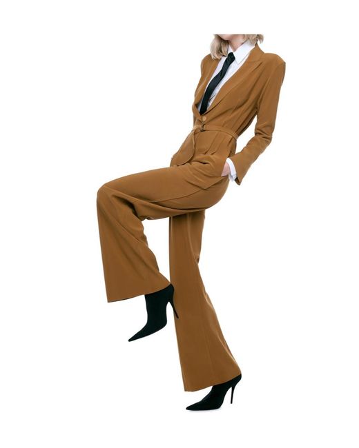 Norma Kamali Natural Single Breasted Jumpsuit