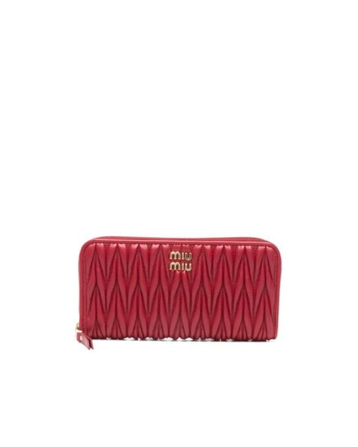 Miu Miu Red Zipper Wallet