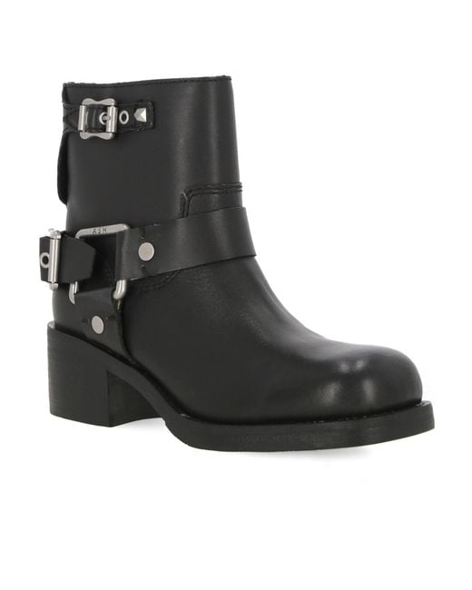 Ash Black Round-Headed Short Boots