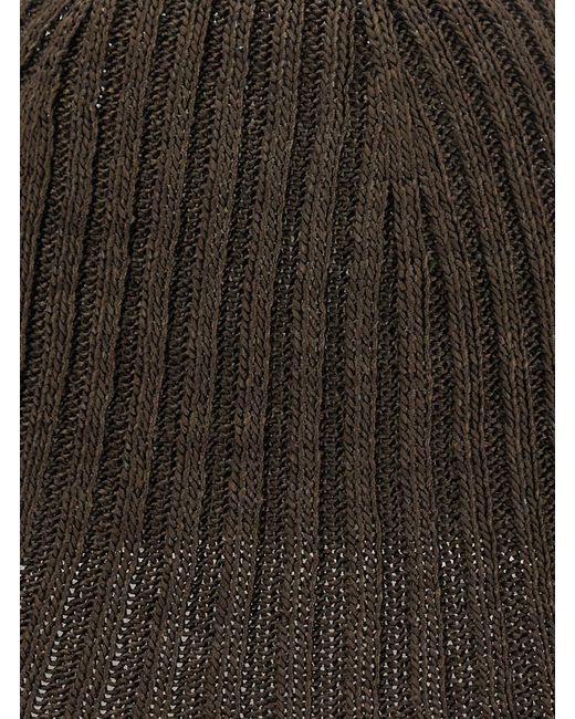 Brunello Cucinelli Green Ribbed Knit Hat