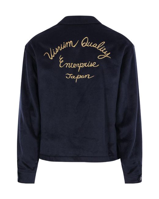 Visvim Blue Embroidered Zipped Jacket for men