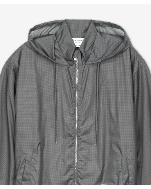 Thom Browne Gray Logo-Patch Ripstop Lightweight Jacket for men