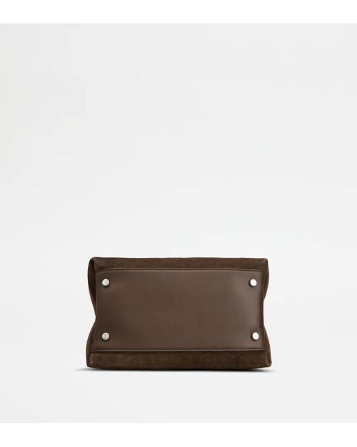 Tod's Brown Suede Top-Handle Tote Bag