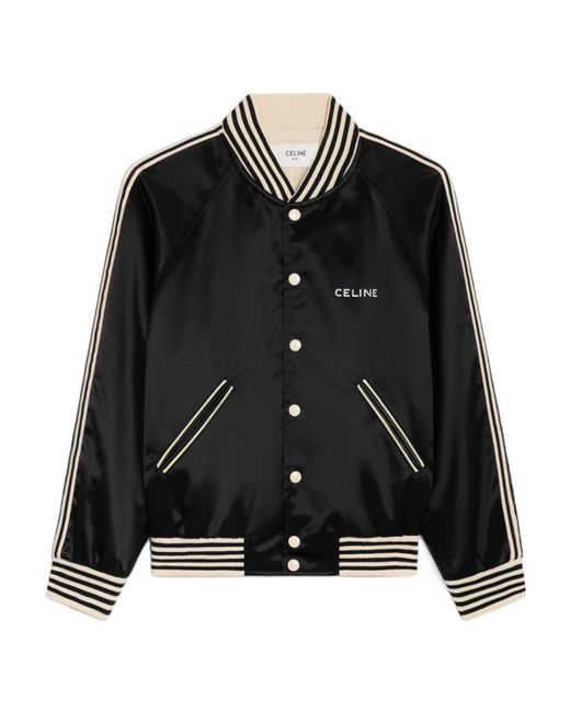 Céline Black Embroidered Teddy Jacket for men