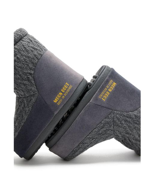 Moon Boot Gray X Guest Knitted Panel Snow Boots
