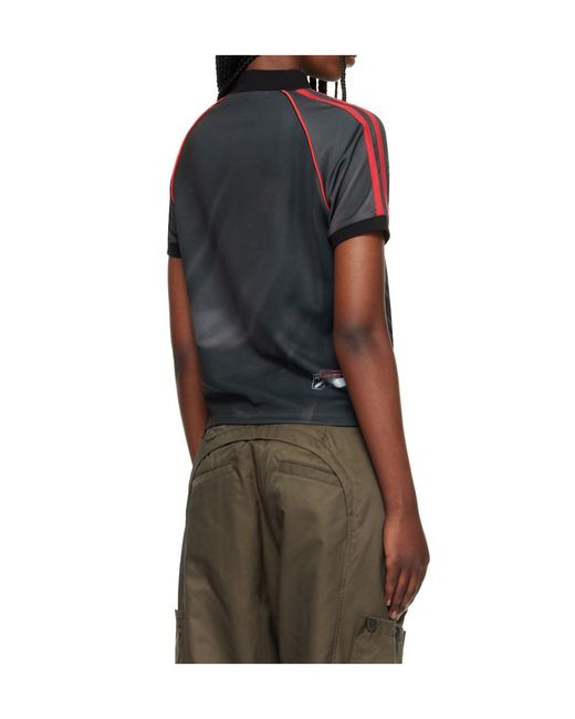 ANDERSSON BELL Black Printed Football Zipper T-Shirt