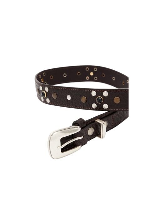 Lemaire White Studded Leather Belt