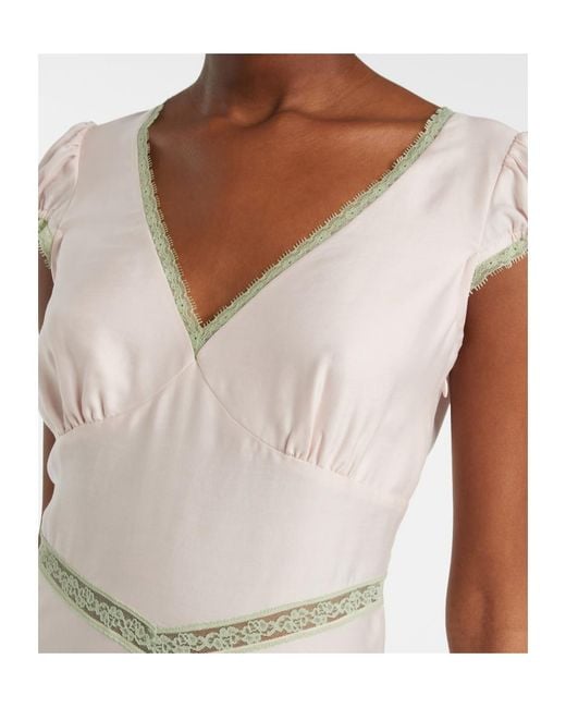 Posse Multicolor Perla Lace-Trimmed Midi Dress