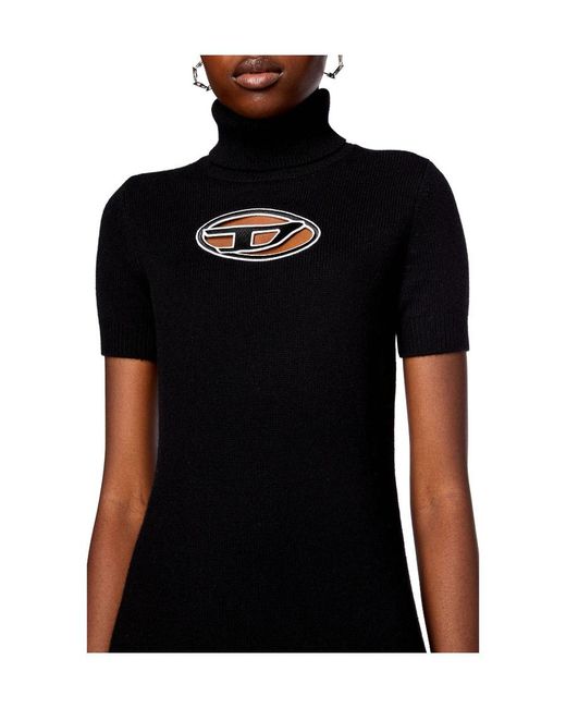 DIESEL Black M-Argaret Logo Embroidered Short-Sleeved Dress