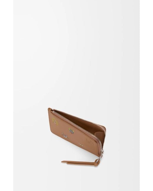 Loewe Brown Futurist Cat Printed Card Holder