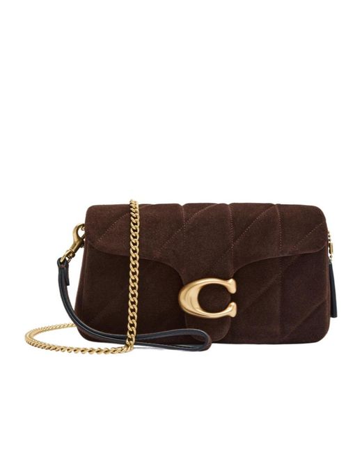 COACH Brown Quilted Suede Cross-Body Bag
