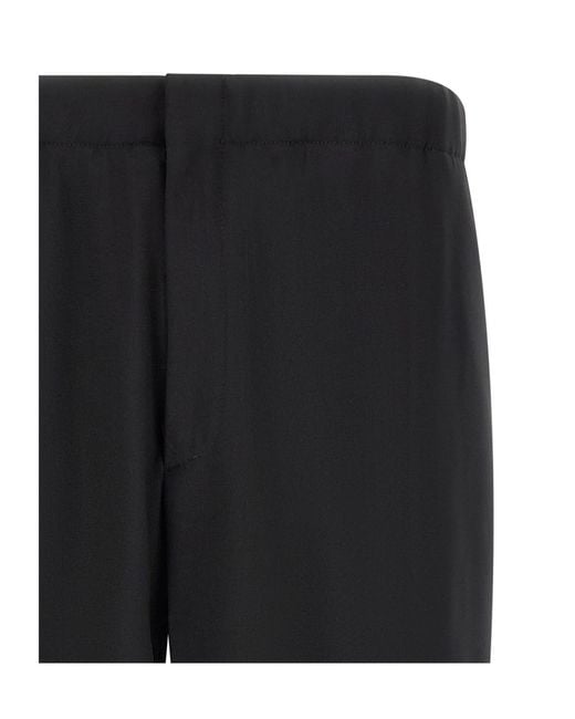 Lardini Black Elastic-Waist Straight-Leg Pants for men