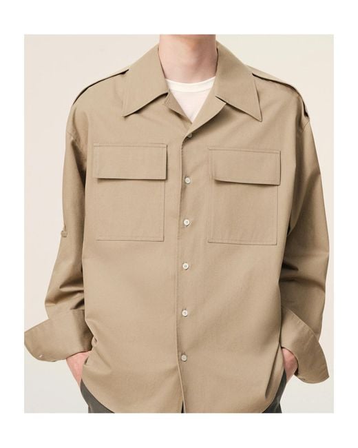 AMI Natural Cotton Saharienne Shirt for men