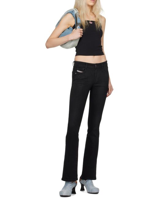 DIESEL Black T-Hop-D Logo Embroidered Cami Top
