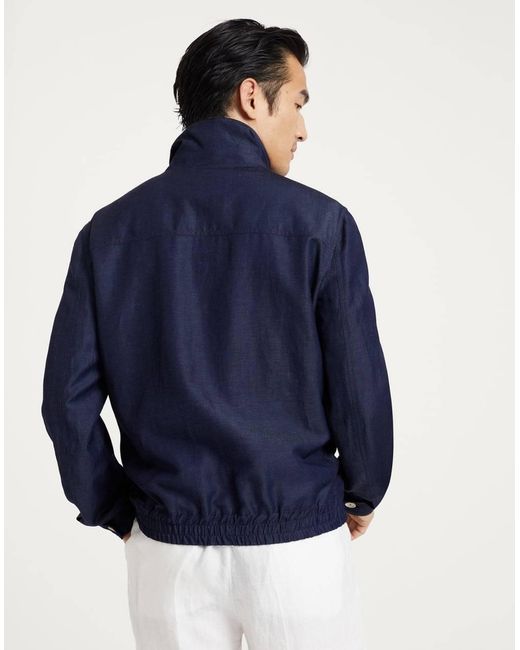 Brunello Cucinelli Blue Long-Sleeved Zip-Up Jacket for men