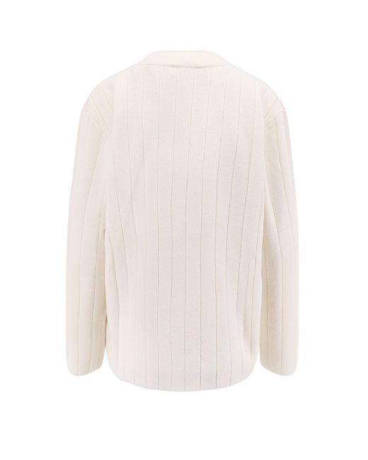 Max Mara White Arten V-Neck Jumper