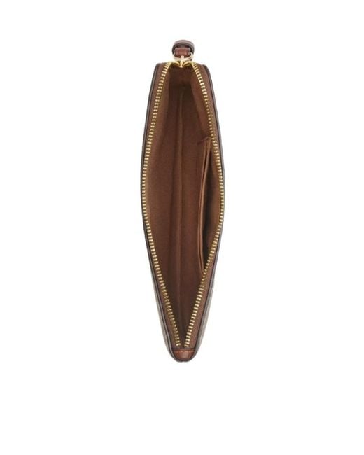COACH Brown Large Corner Zip Wristlet
