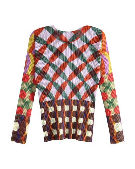 Pleats Please Issey Miyake Red Pleats Please Issey Miyake Harmony Shirt