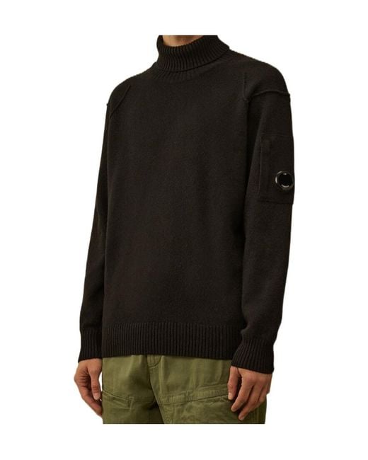 C P Company Black Turtleneck Jumper for men