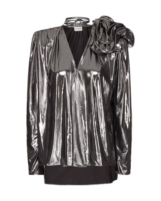 Magda Butrym Black V-Neck Blouse