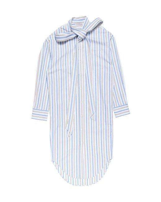 Acne Blue Striped Shirt Dress
