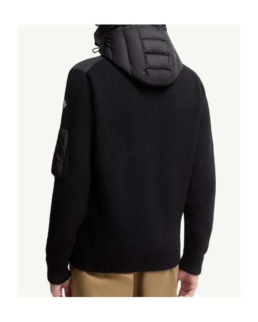 Moncler Black Quilted Zip-Up Jacket for men