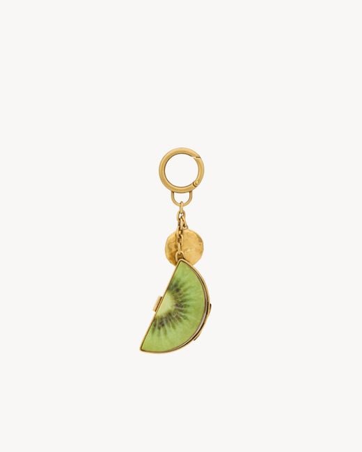 Saint Laurent Green Logo Keychain