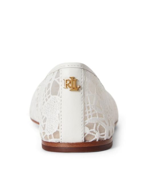 Ralph Lauren White Solid Color Ballet Pumps