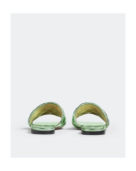 Bottega Veneta Green Padded Flat Sandals