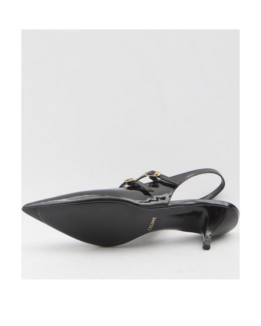 シューズ・サンダルその他 CELINE Judy leather double strap mary jane slingback Celine Judy Double Strap Mary Jane Slingback in Black | Lyst