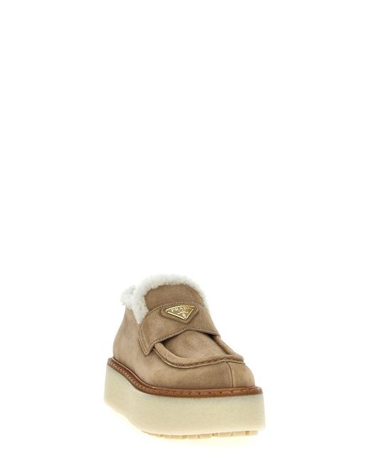 Prada Brown Evolve Loafers